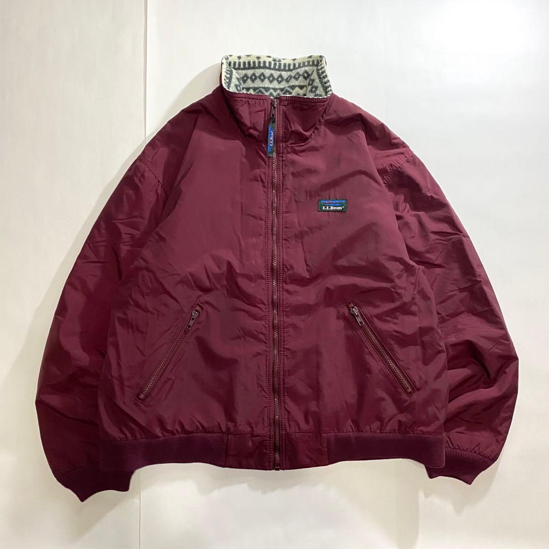 90s USA製 LLBean エルエルビーン ウォームアップ ボルドー 短丈