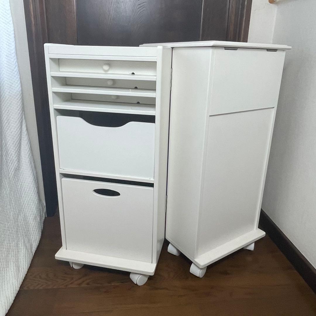 【匿名配送・いいね放置❌】 コスメワゴン ドレッサー コンパクト ホワイト