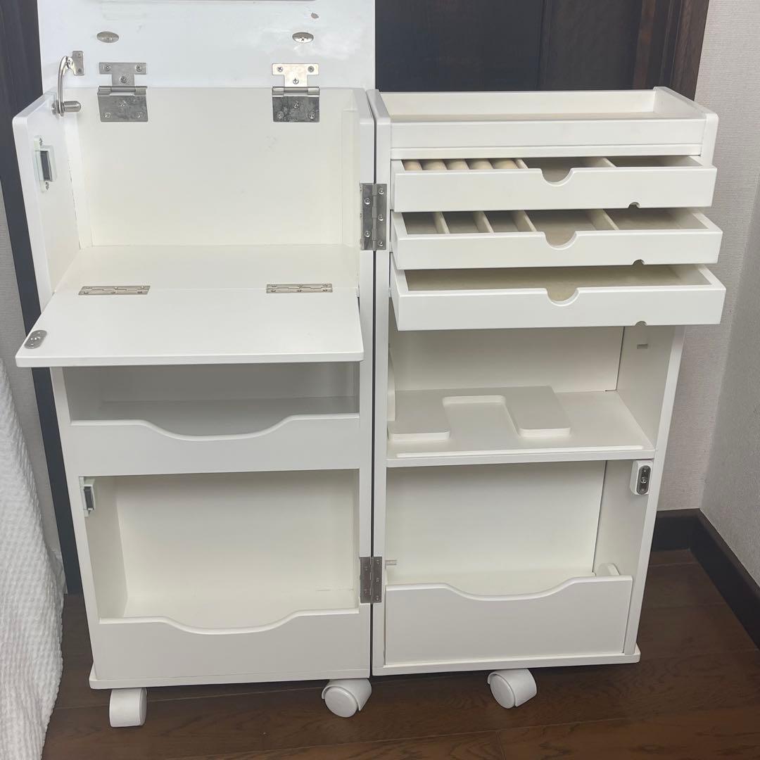 【匿名配送・いいね放置❌】 コスメワゴン ドレッサー コンパクト ホワイト