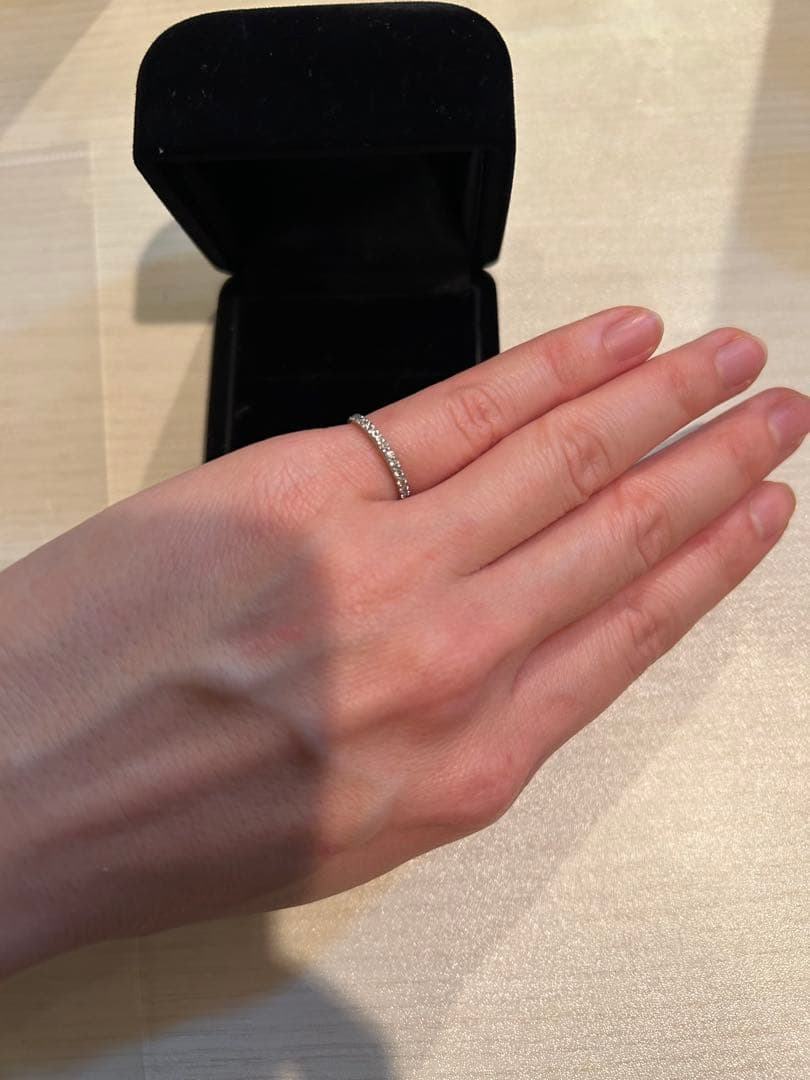 ツツミ Pt900 ダイヤ0.18ct ピンキーリング 11号 購入証あり