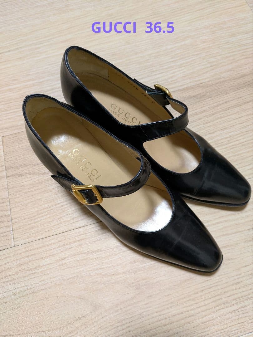 GUCCI ブラック ストラップ ハイヒール