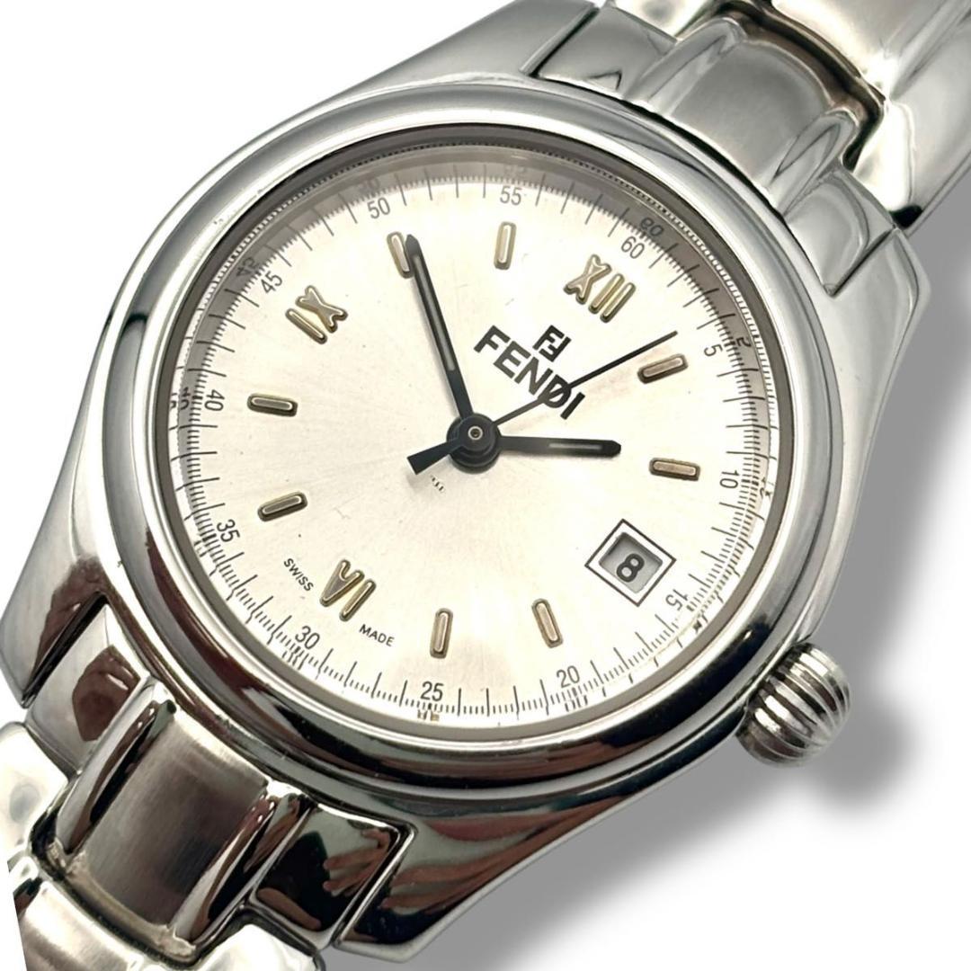 稼働 フェンディ 腕時計 クオーツ レディース 210L シルバー 文字盤