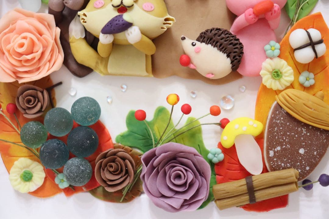 【現品限り　森の仲間と秋のハーモーニー】　シーグラスアート