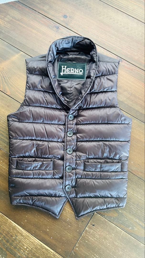 HERNO ヘルノ　ダウンベスト ダークブラウン　インナーダウン　44 M