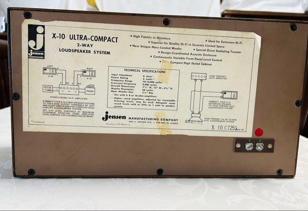 米ジェンセン X-10 2WAYスピーカー美品