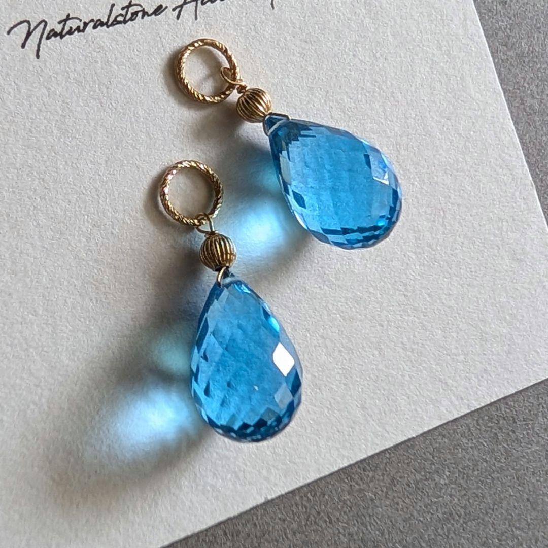 kaya様 スカイブルートパーズ 1粒ピアス