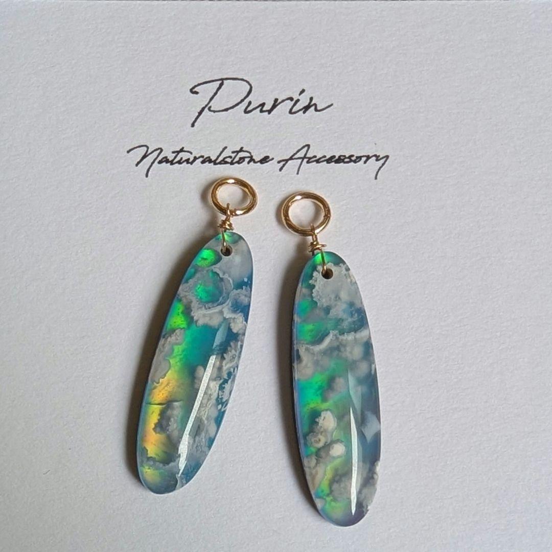 kaya様 スカイブルートパーズ 1粒ピアス