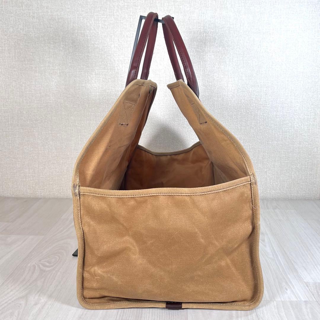 【良品】L.L.Bean　ワックスドキャンバス トートバッグ　ログキャリア　ロゴ