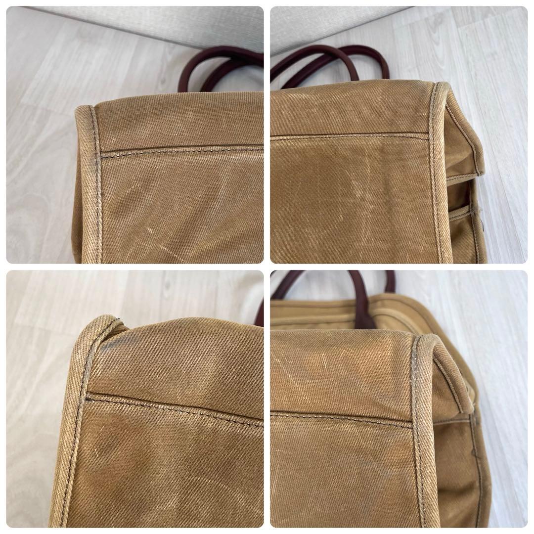 【良品】L.L.Bean　ワックスドキャンバス トートバッグ　ログキャリア　ロゴ