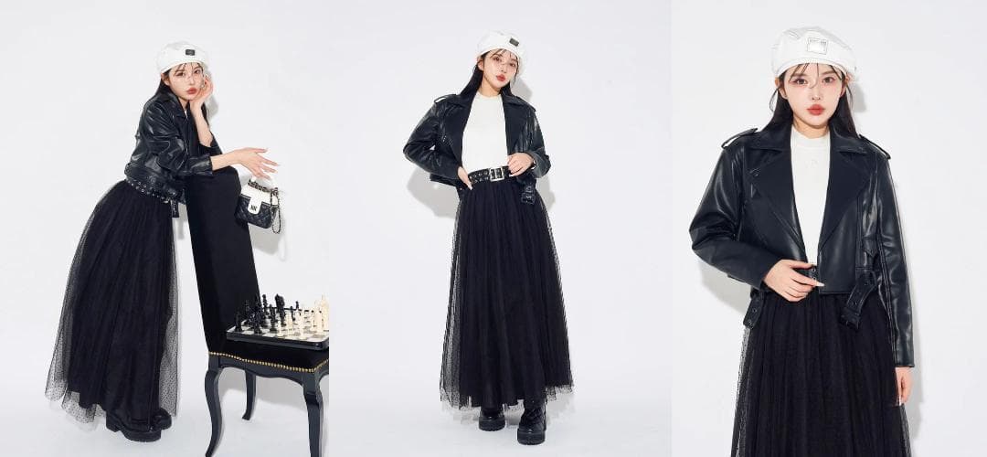 ダーリッチ darich カラーライダースジャケット ブラック BLK