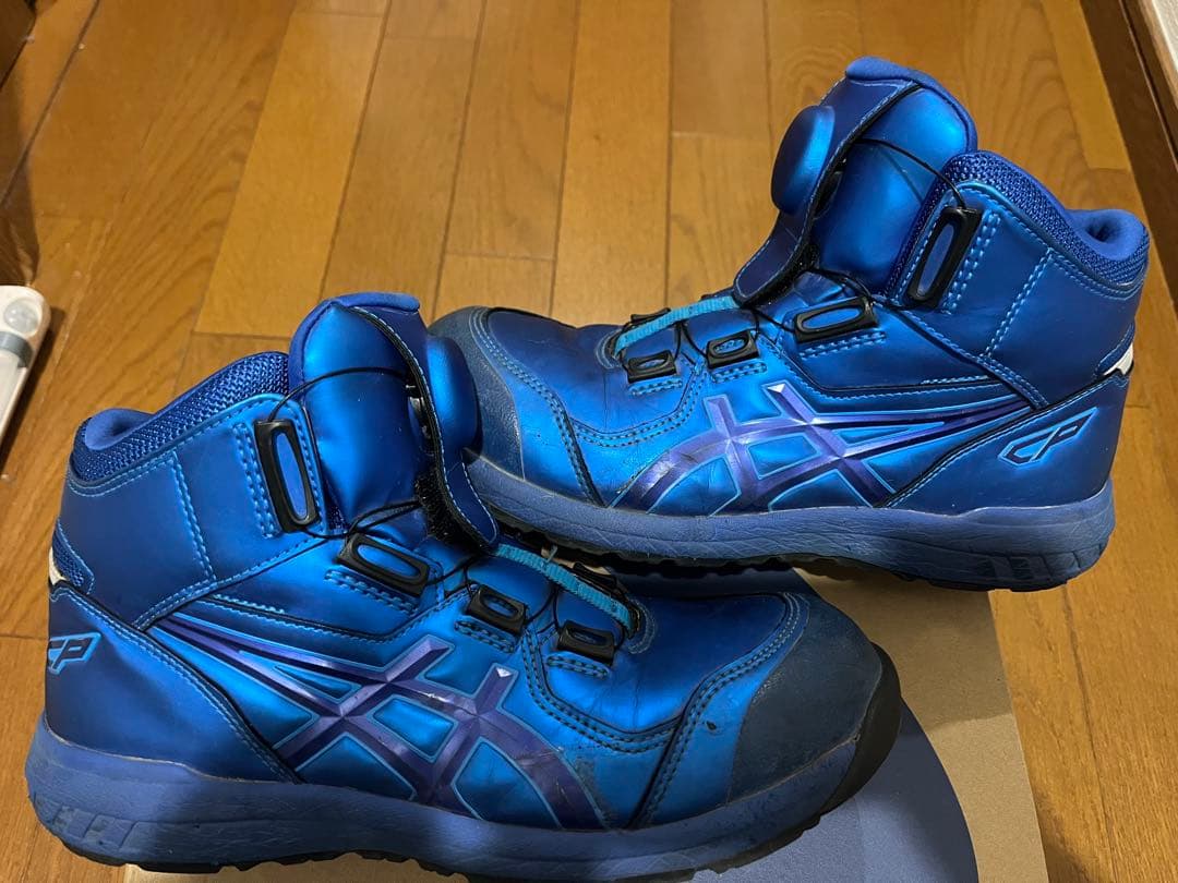 asics CP304限定希少色ハイカット安全靴 青