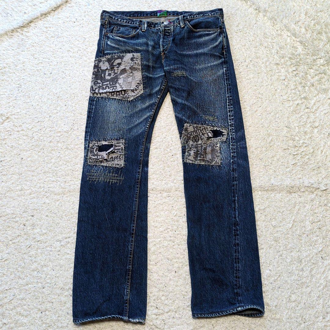 値下げ中2-34 90s古着 PaulSmithJeans パッチワークデニム