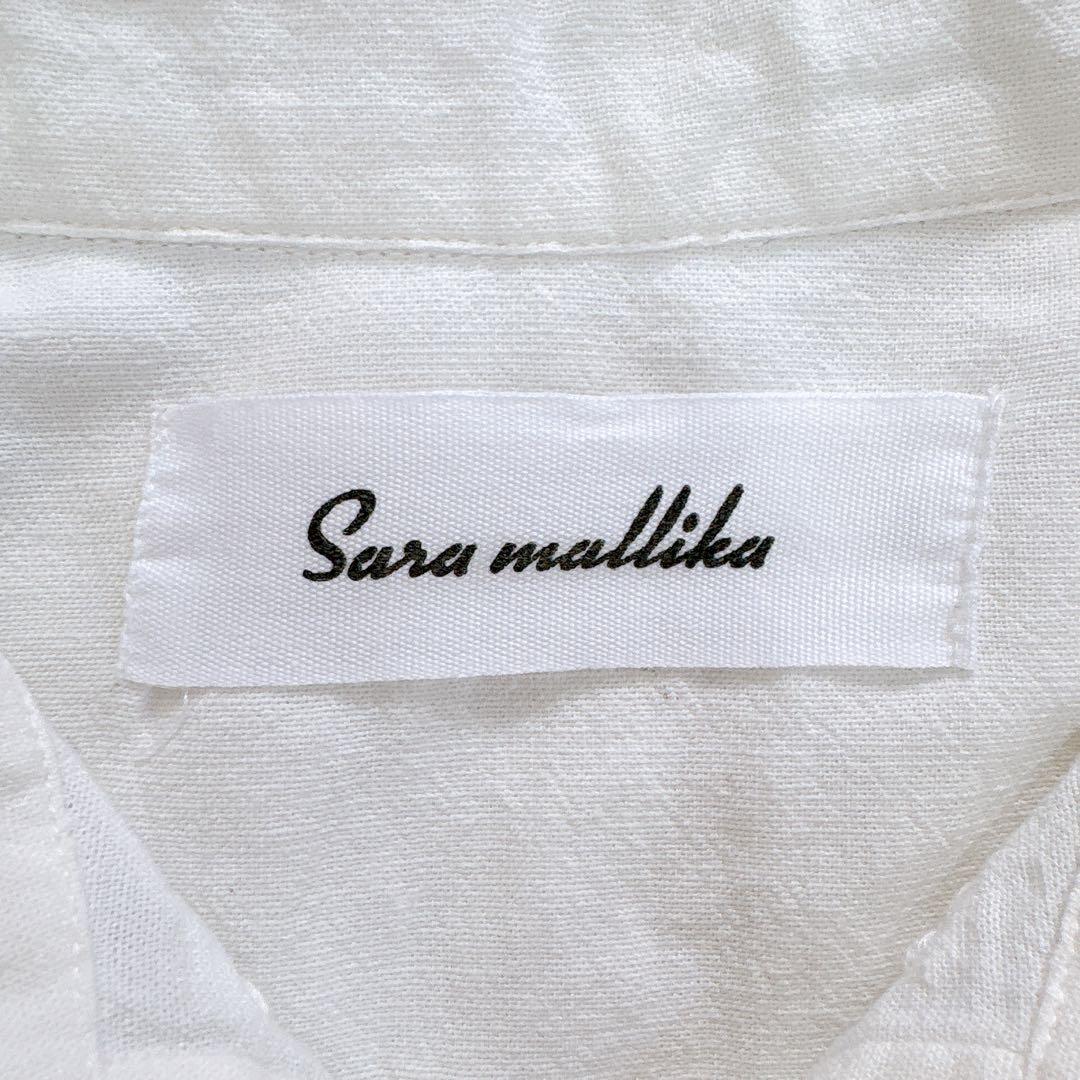 美品♪サラマリカ　コットンリネンパッチビッグシャツ　刺繍　オーバーサイズ　綿麻