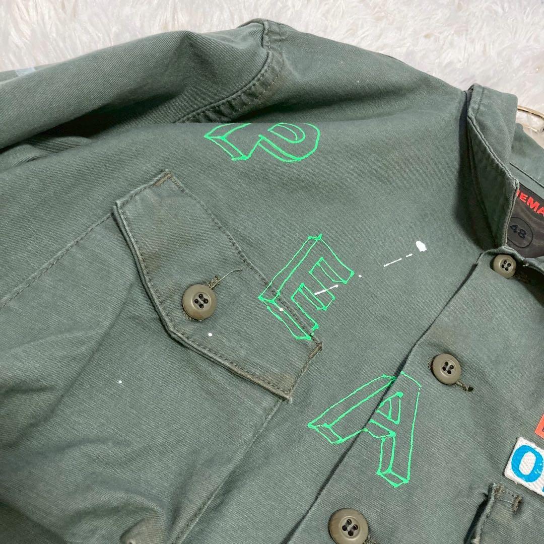 ONEMADE ミリタリーシャツ カーキ 48 重ね着風 オシャレ カジュアル
