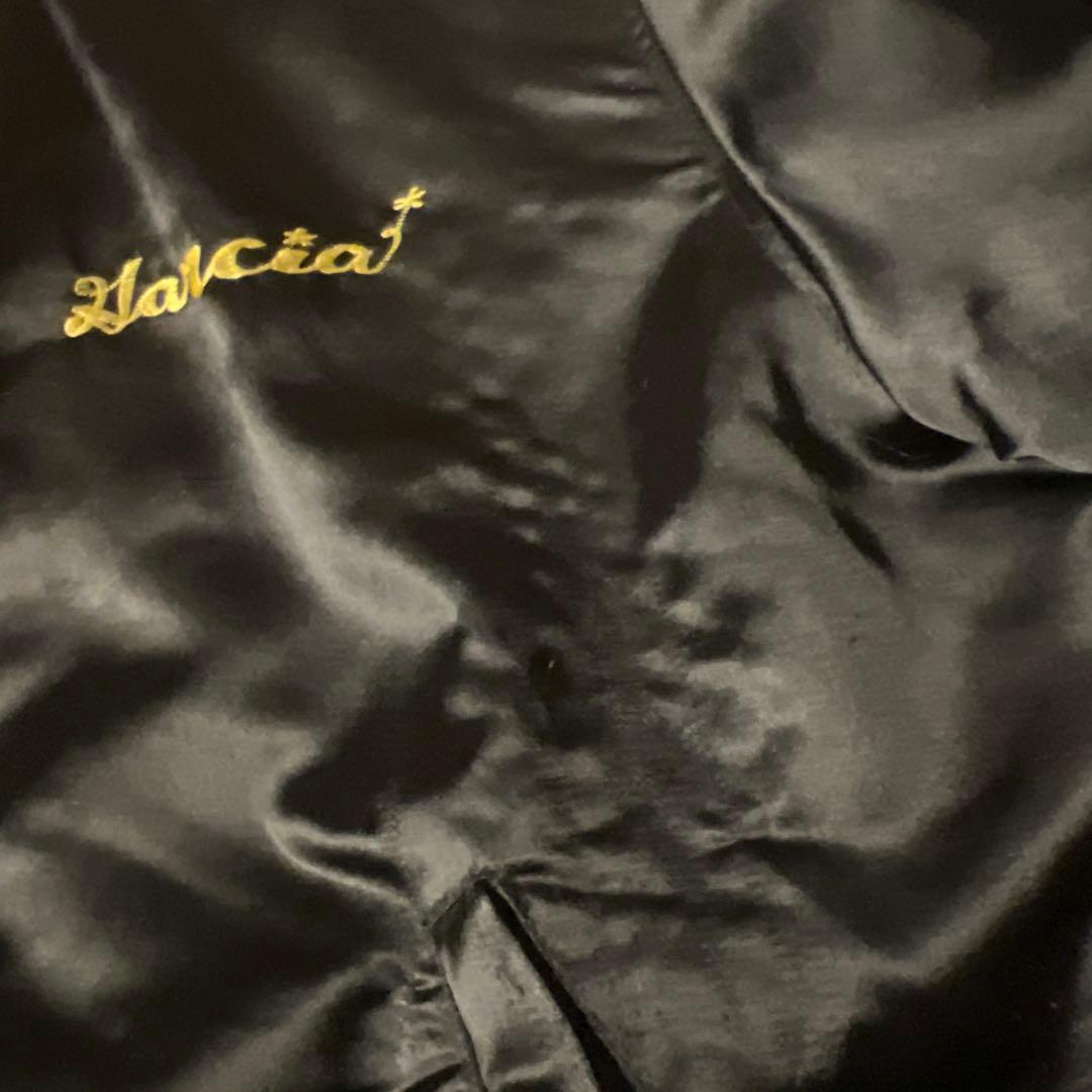 70s80s Vintage ドラゴン刺繍 ブラックサテン スカジャンスーベニア