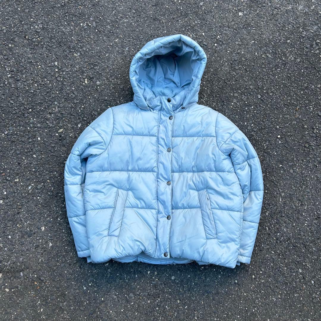 溝*太様 Eddie Bauer 水色　短丈　light blue puffer