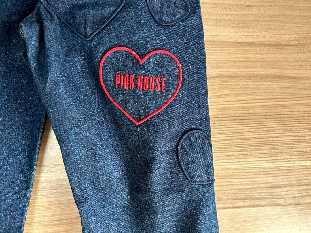 PINK HOUSE ピンクハウス ハートアップリケ　デニム　パンツ Ｌ