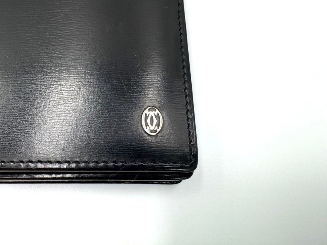 【美品】 Cartier カルティエ パシャ 長財布 ブラック レザー 財布