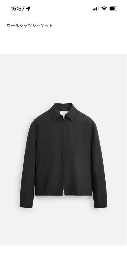 新品未使用 ZARA ORIGINZ ウールシャツジャケット S ダークグレー