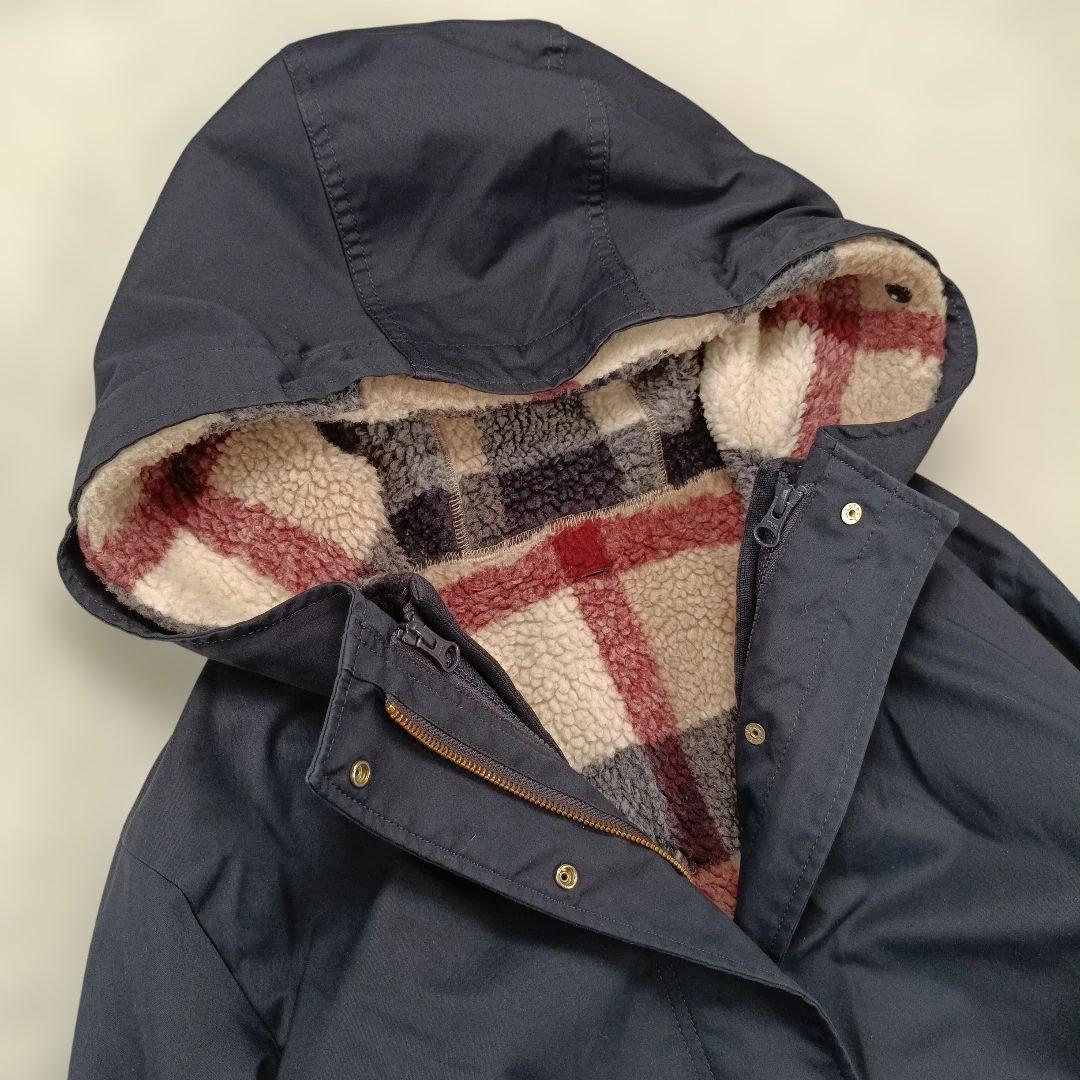 ブルーレーベルクレストブリッジ　ボアライナー ロングコート　ネイビー　3way