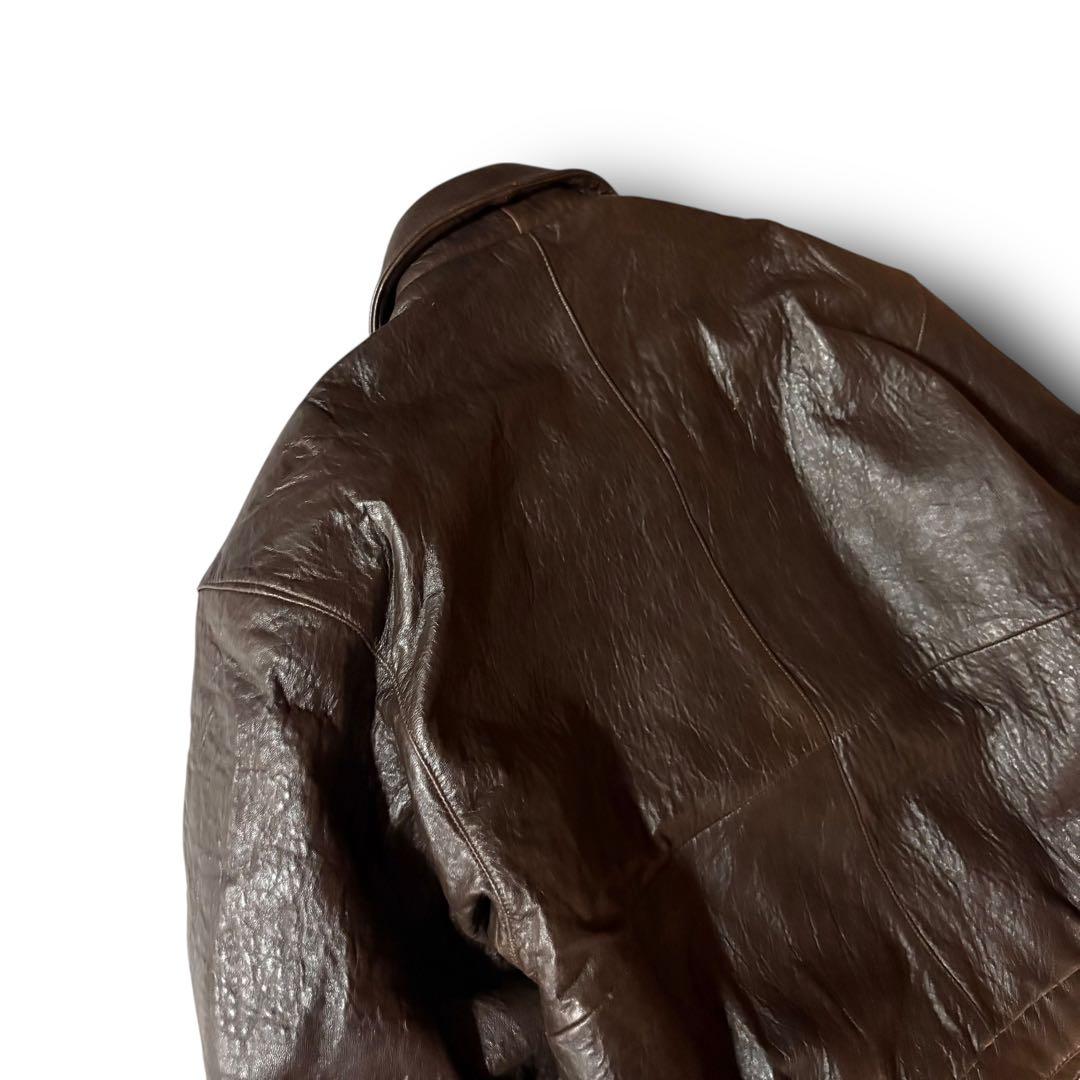 vintage A2フライトジャケット本革ラムレザージャケットダークブラウン L
