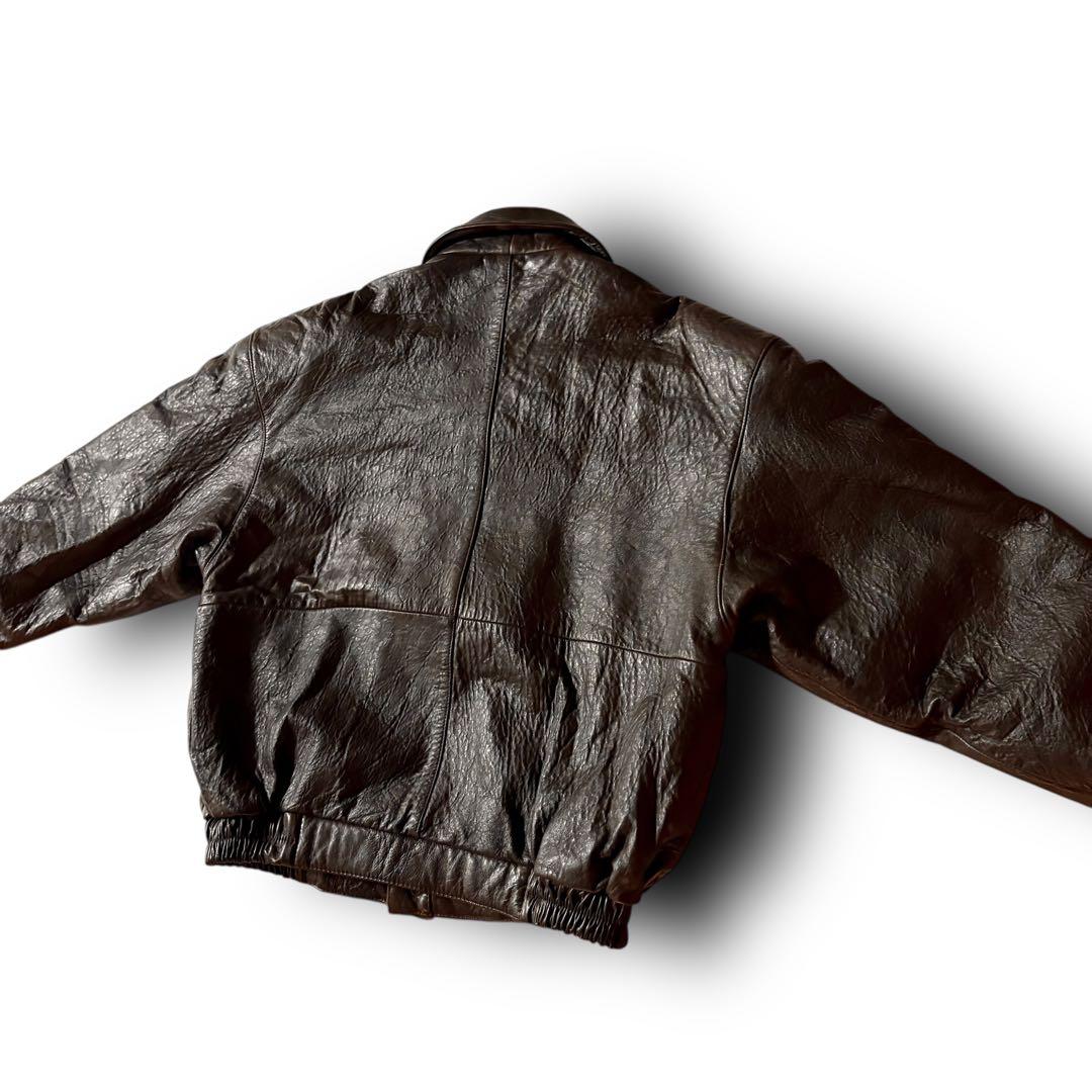 vintage A2フライトジャケット本革ラムレザージャケットダークブラウン L