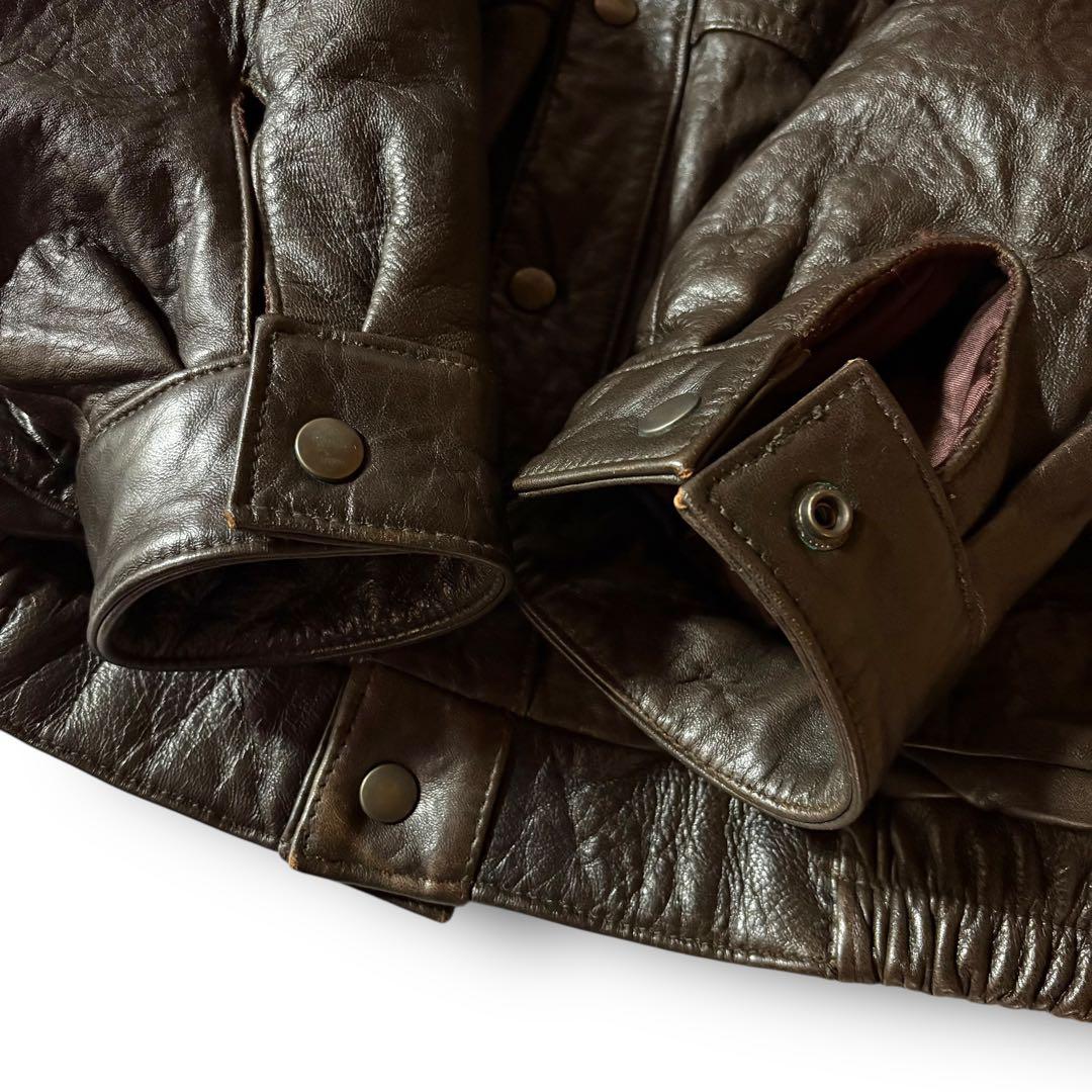 vintage A2フライトジャケット本革ラムレザージャケットダークブラウン L