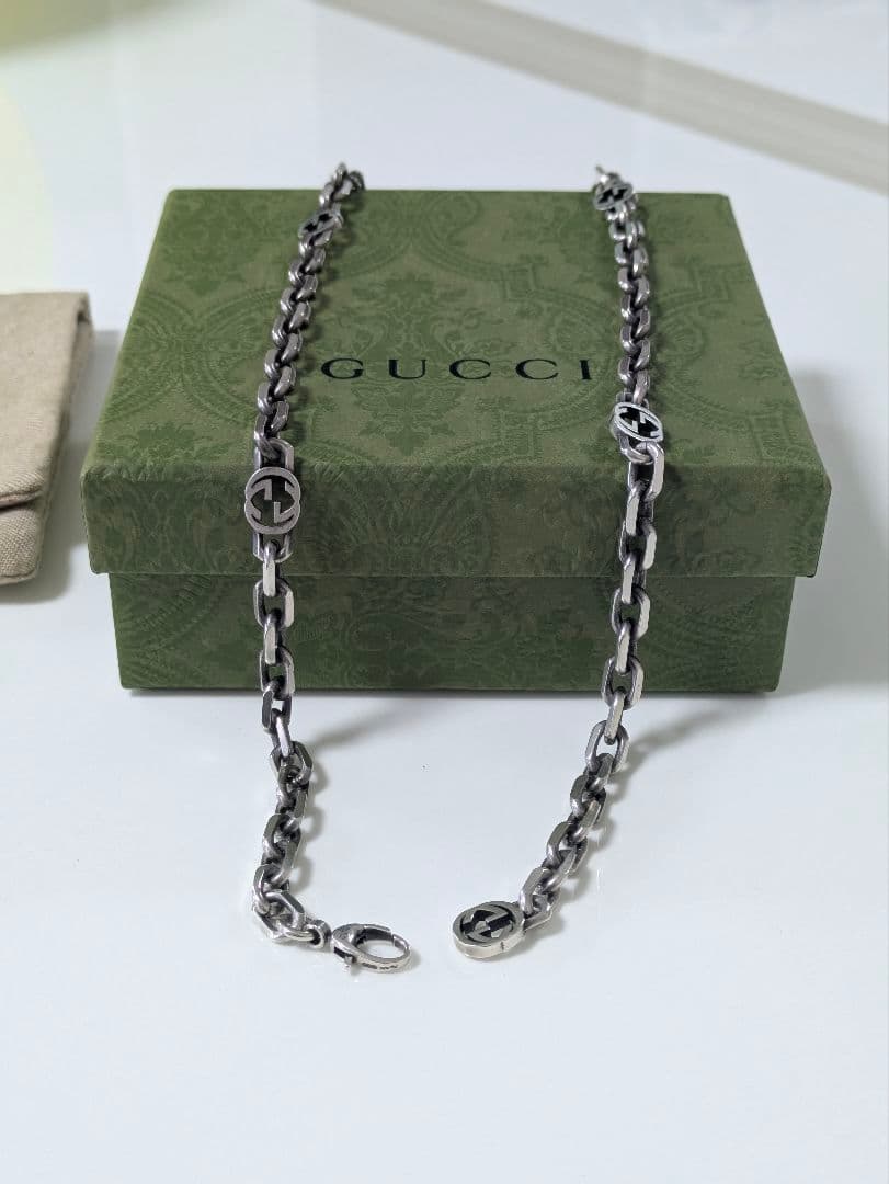 グッチ GUCCI ネックレス インターロッキングG シルバー チェーン