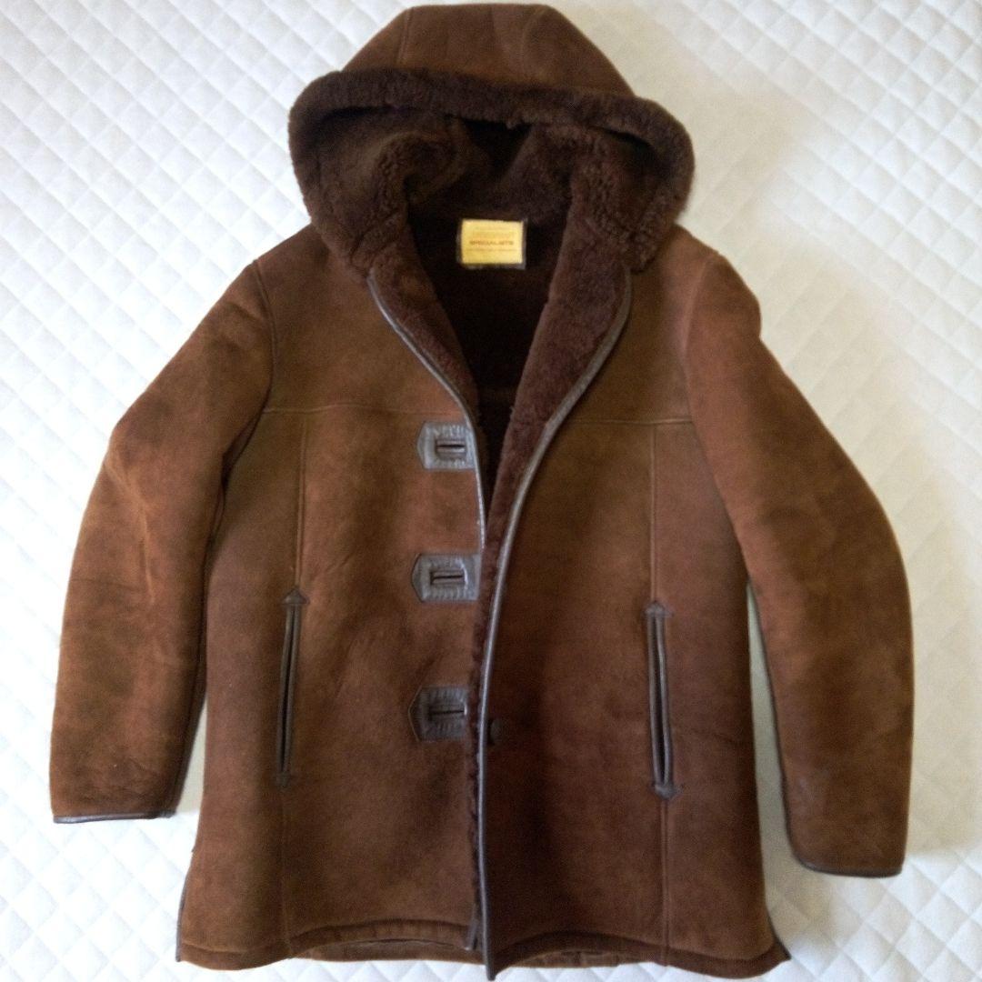 レザーコート 美品 フード付革コート