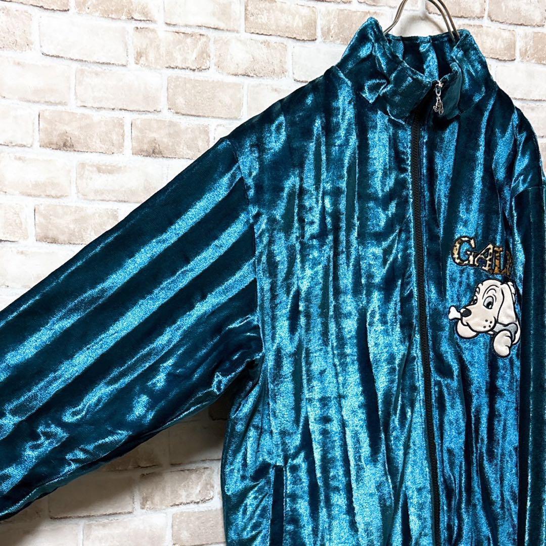 ☆旧タグ☆ GALFY☆ガルフィー☆ビックロゴ☆裏地豹柄☆大型犬☆刺繍