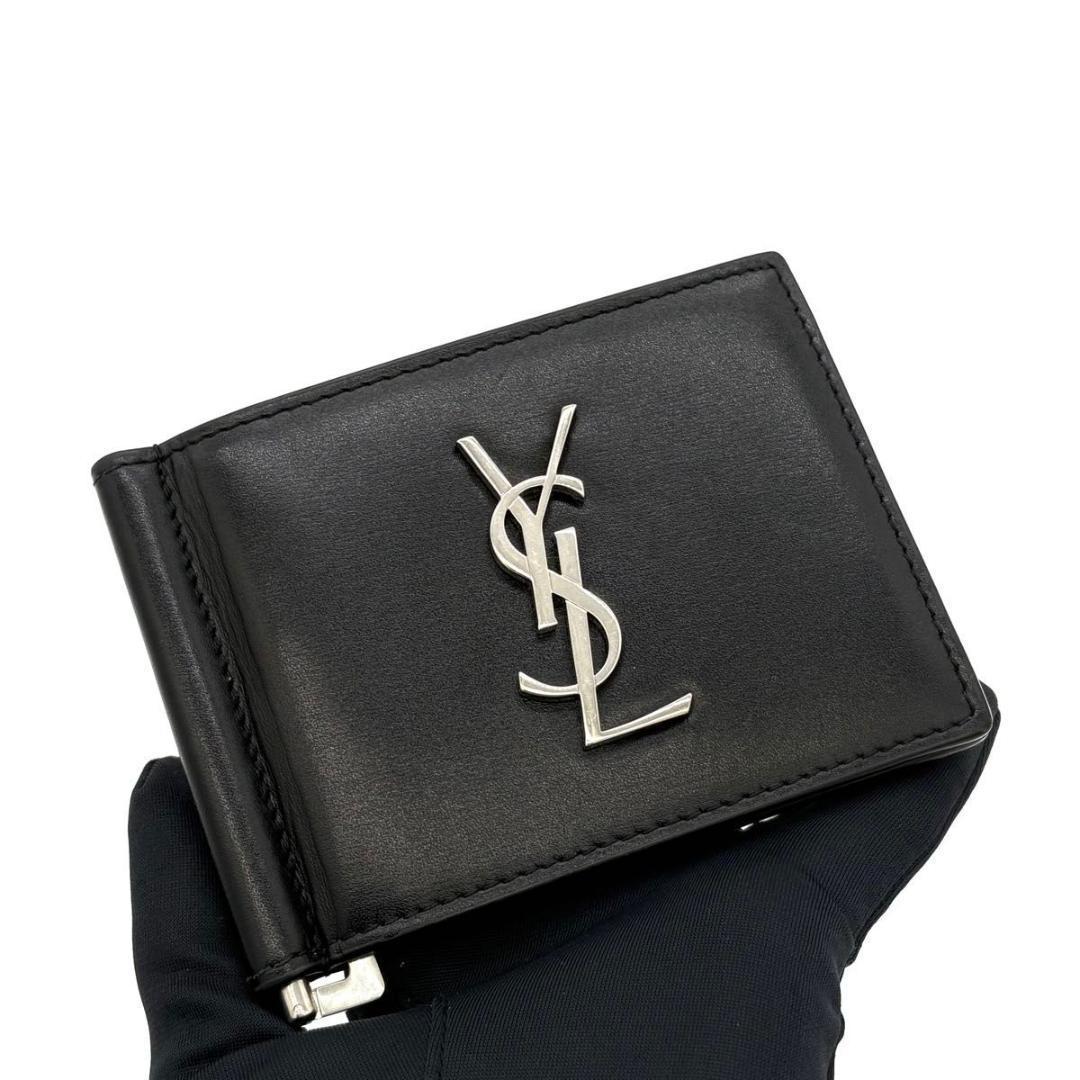 サンローラン YSL マネークリップ お札入れ レザー 黒 ブラック 2159