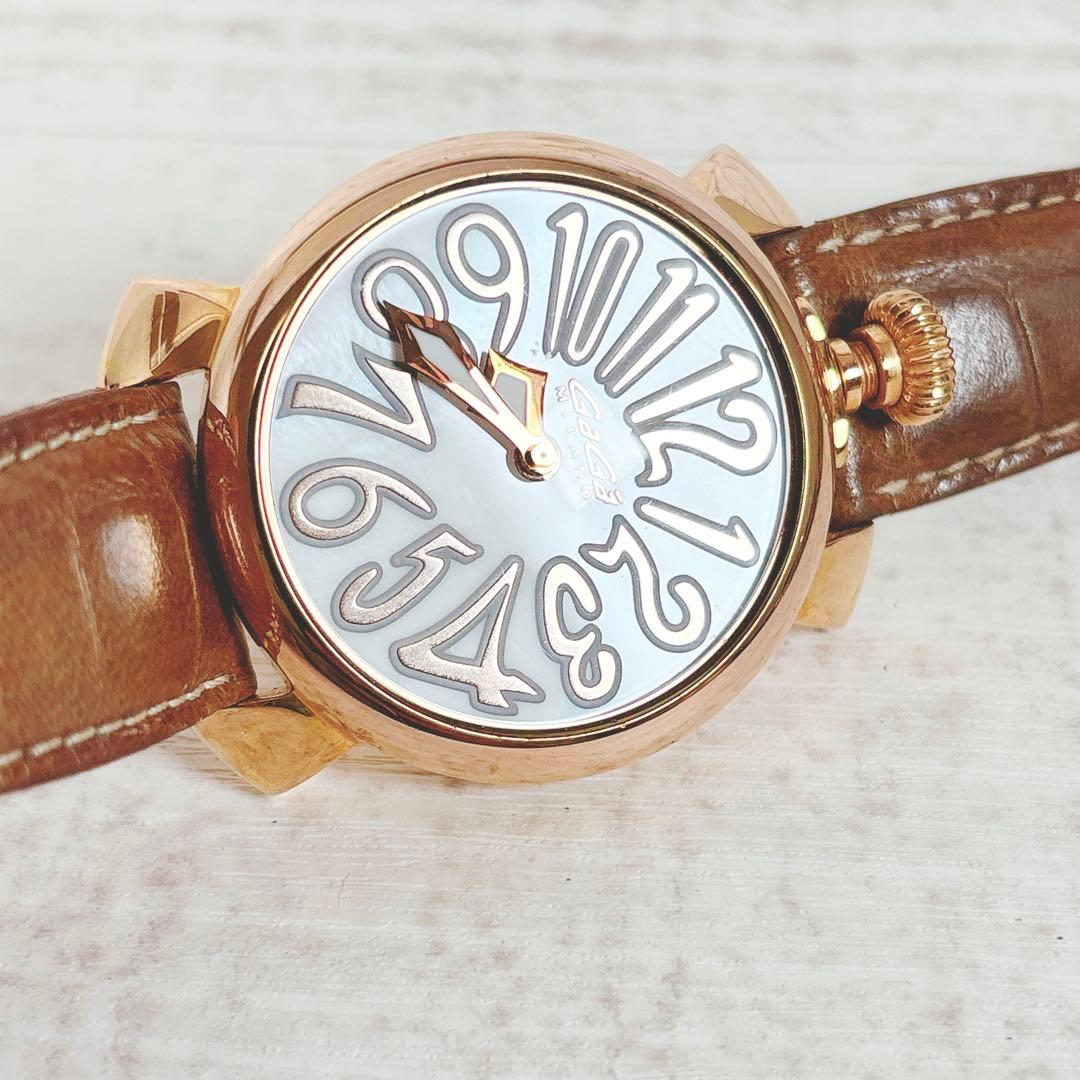 【美品】 ガガミラノ メンズ 腕時計 クォーツ マヌアーレ マニュアーレ 稼働