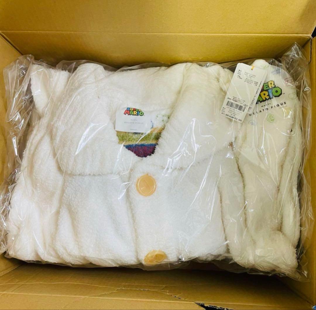 ジェラートピケ【スーパーマリオ】ベビモコジャガードショールカーディガン　S-M