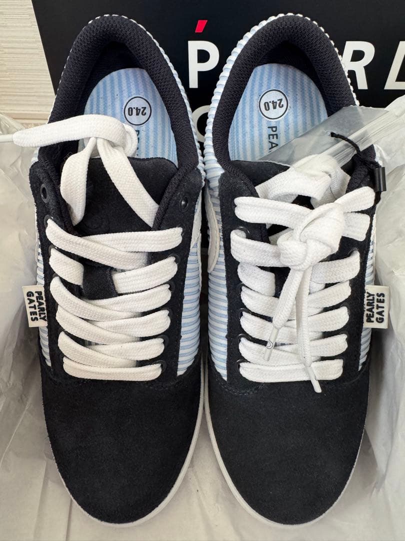 新品未使用PEARLY GATES ゴルフシューズ24センチネイビー/ホワイト