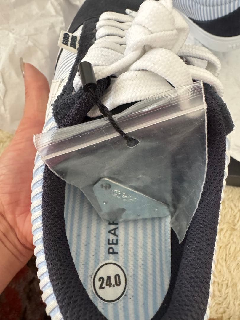 新品未使用PEARLY GATES ゴルフシューズ24センチネイビー/ホワイト