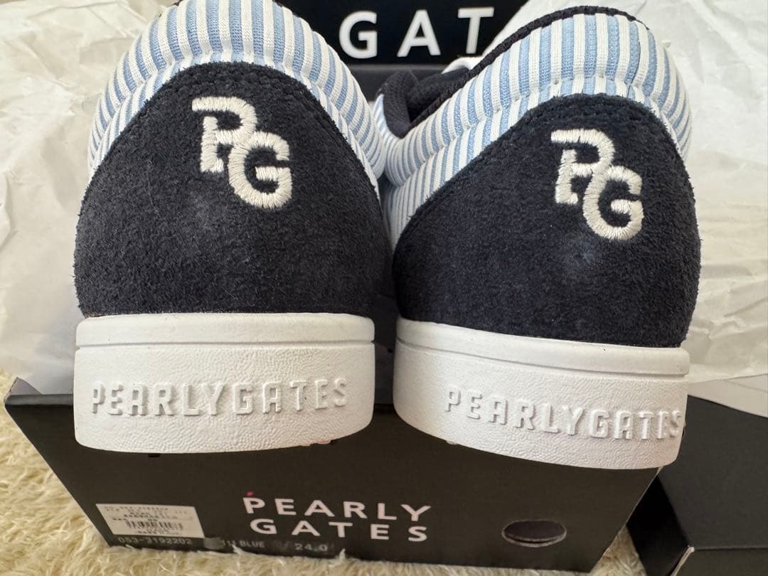 新品未使用PEARLY GATES ゴルフシューズ24センチネイビー/ホワイト