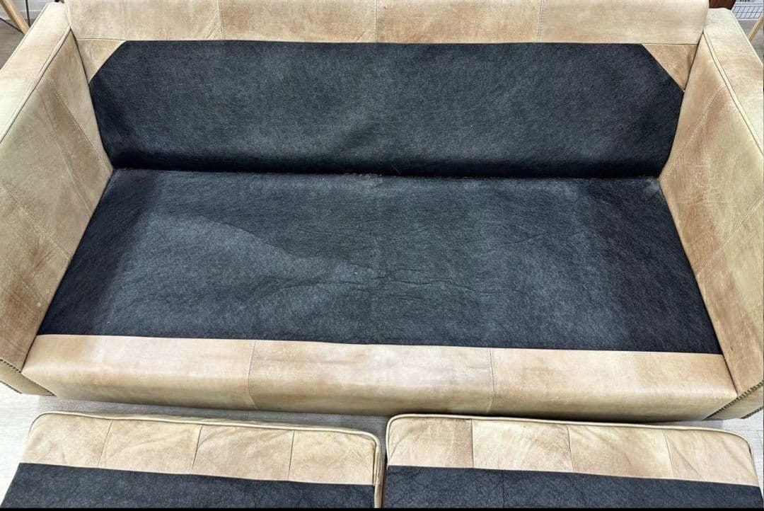 ☆11erik11☆HALO ベージュ レザー 2.5人掛けソファ