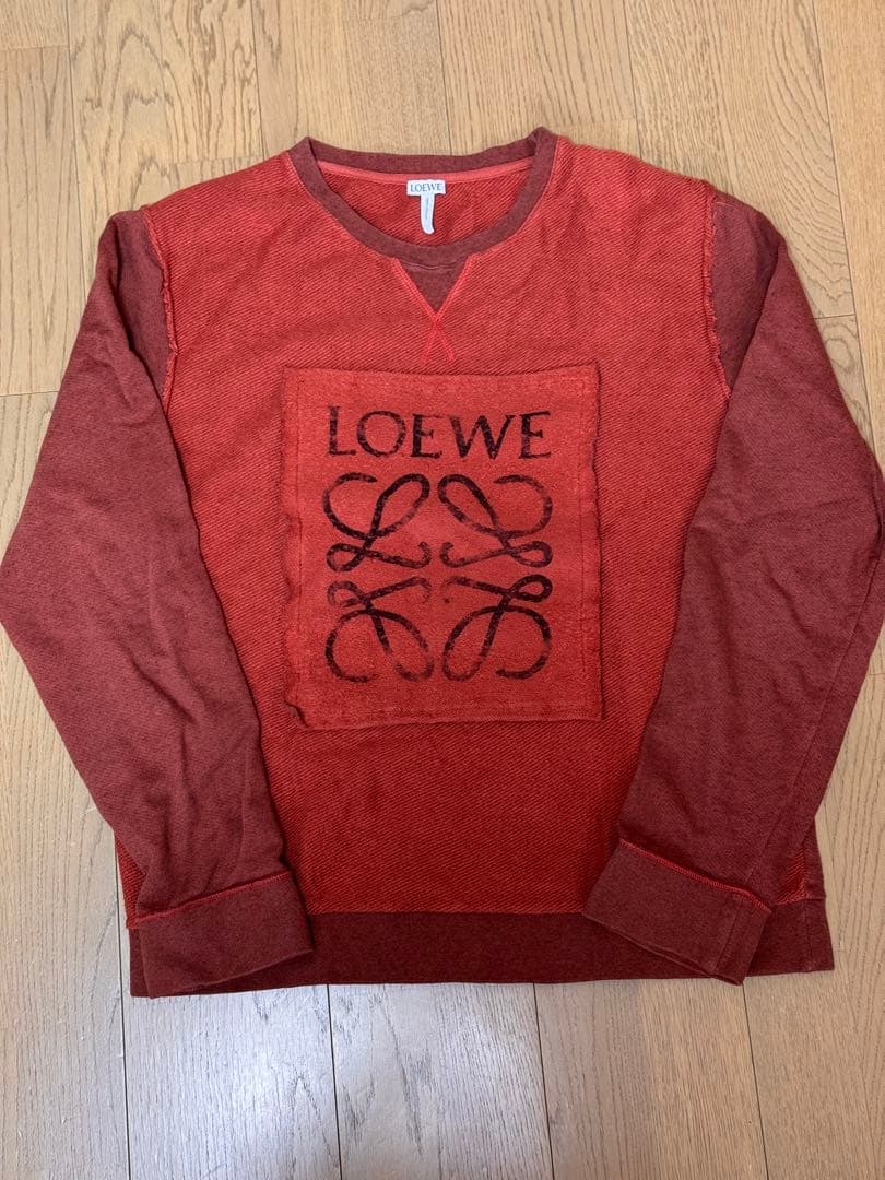 LOEWE ロエベ アナグラム ロゴ ロングスリーブ　スウェット　ダメージ加工