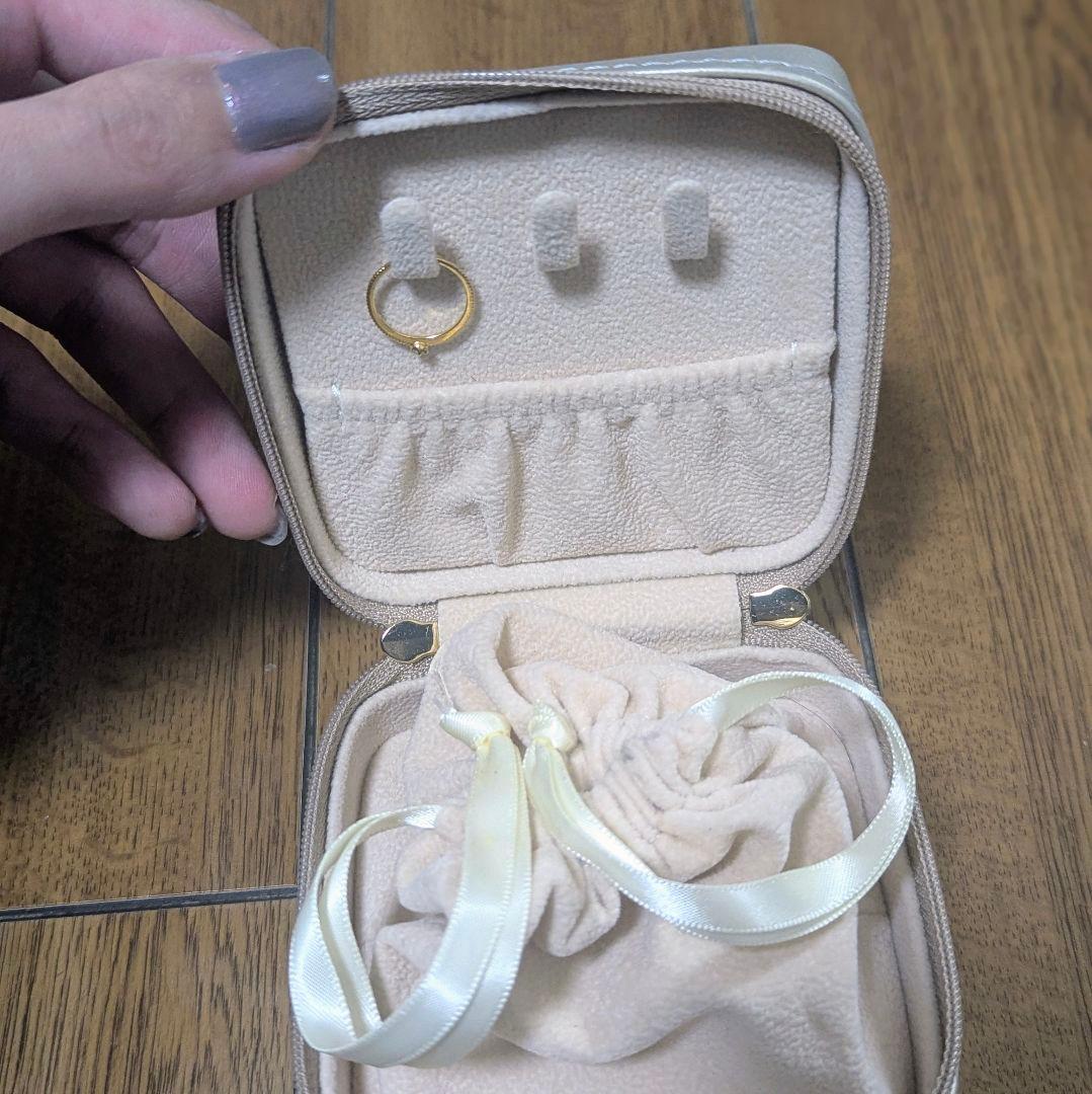 ete 18k シンプルダイヤピンキーリング 1号