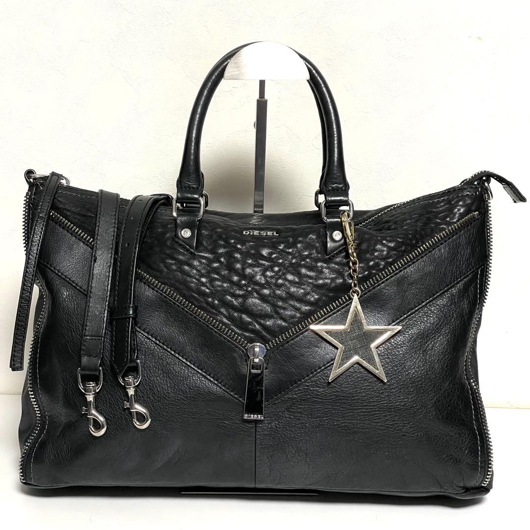✨極美品✨ DIESEL 2way ショルダーバッグ ジッパーデザイン A4収納
