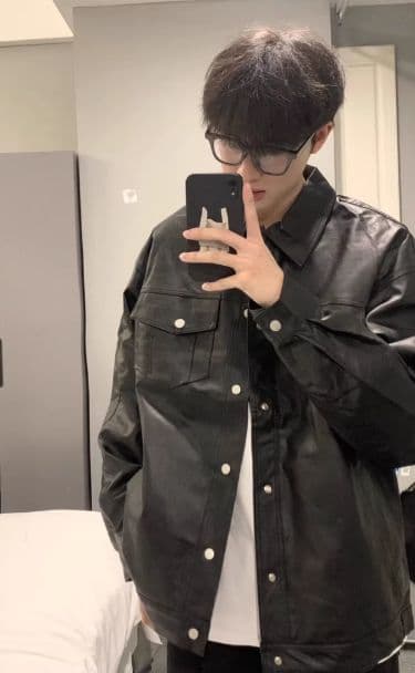 Carhartt ブラックレザージャケット M