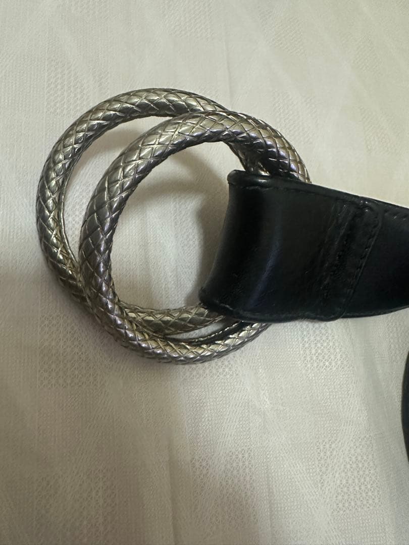 マコトBOTTEGA VENETA シボ革 リングベルト ブラック