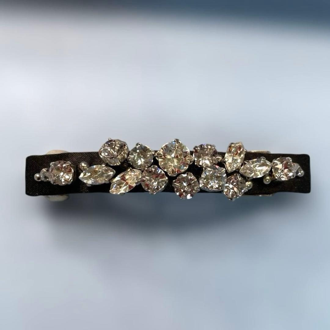 コンプレックスビズクリスタルフォーマルブラックバレッタシックな浴衣ヘア