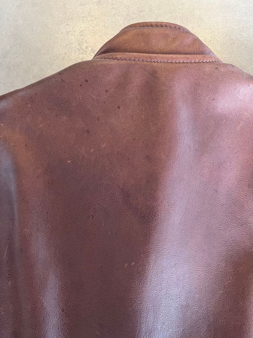 (美品) AVIREX 牛革 シングル ライダース ジャケット 裏地プリント M