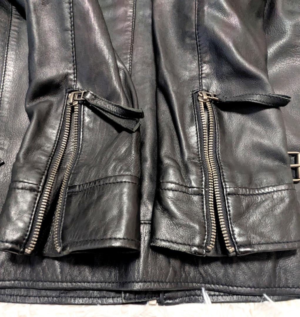 ✨美品✨RIDEZ✨ ブラック レザー シングルライダース　M
