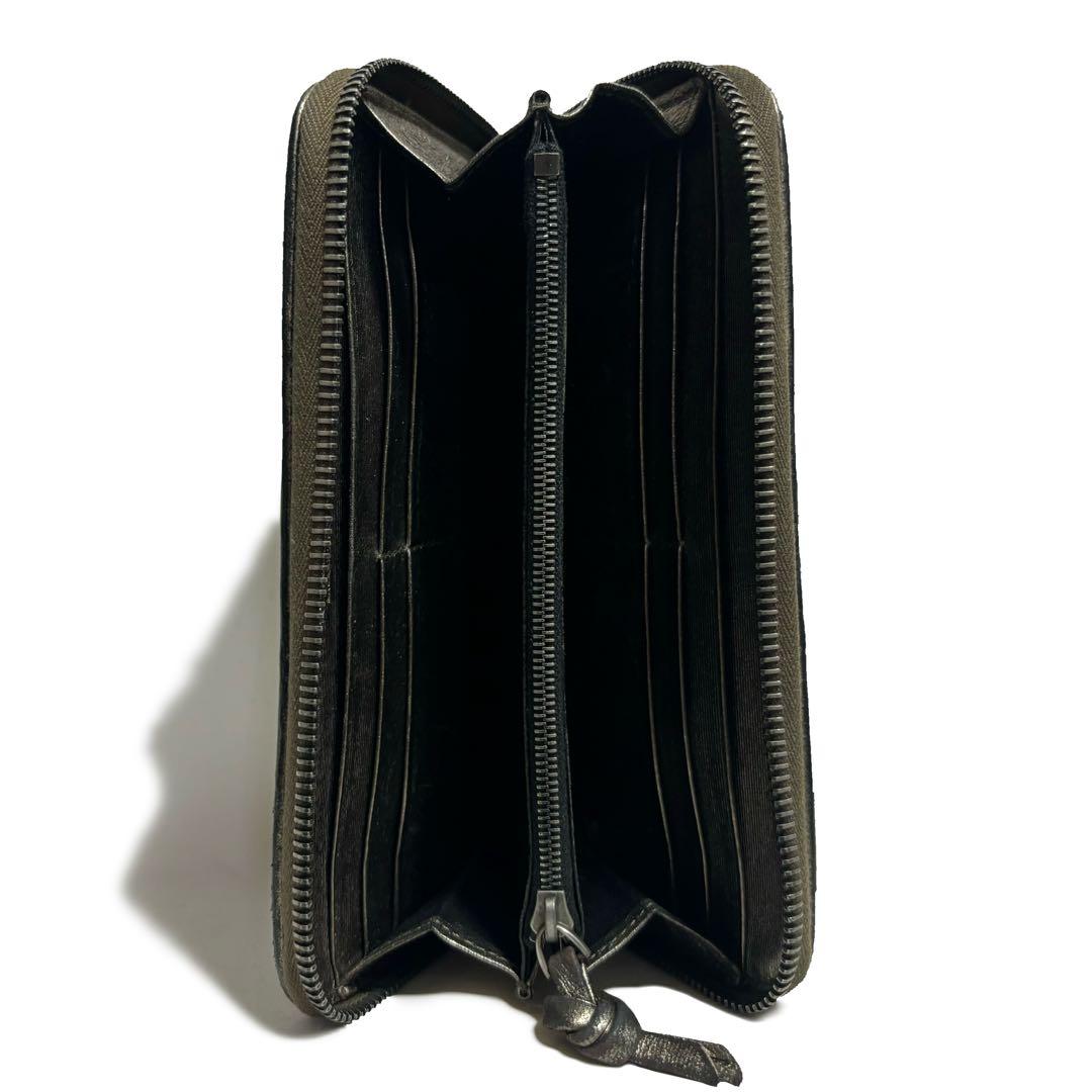 ボッテガヴェネタ　イントレチャート　ラウンドジップ　長財布　ブロンズ系