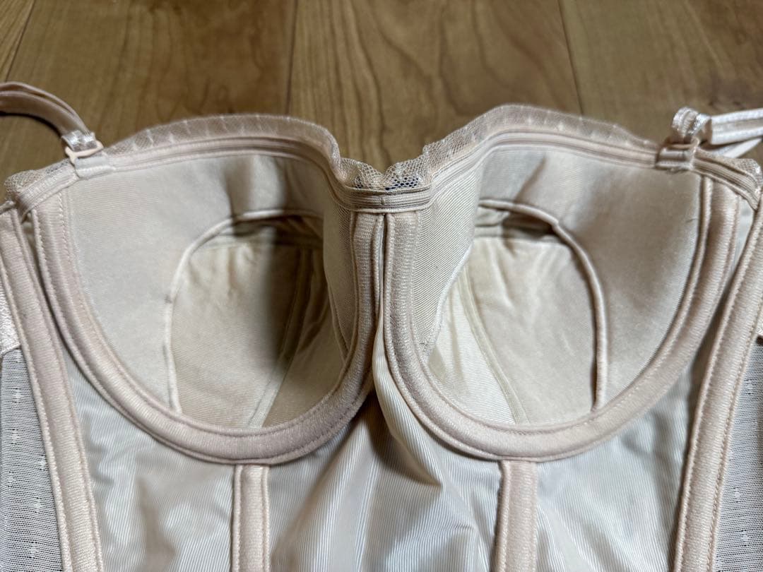 花柄刺繍 コルセット1/2カップロングブラジャー D70