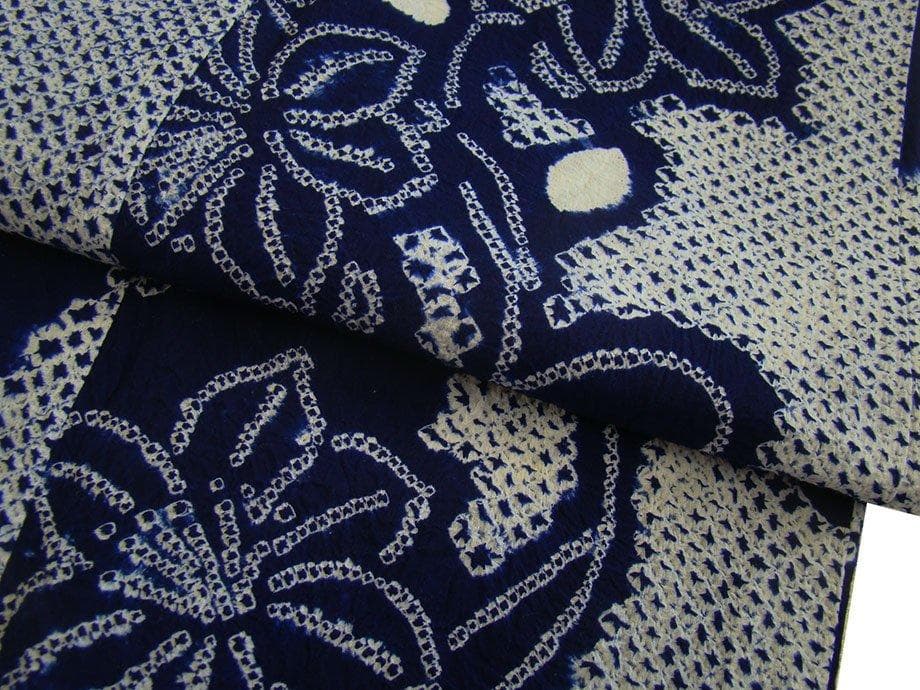 お洒落 鳴海 総絞り 浴衣・ 四寸帯 セット 150cm～155cm Ys352