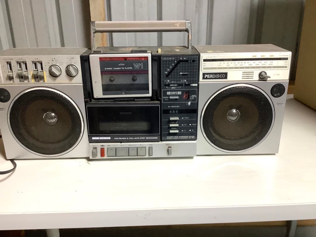 [z716]HITACHI PERDISCO TRK-W1 ラジカセ