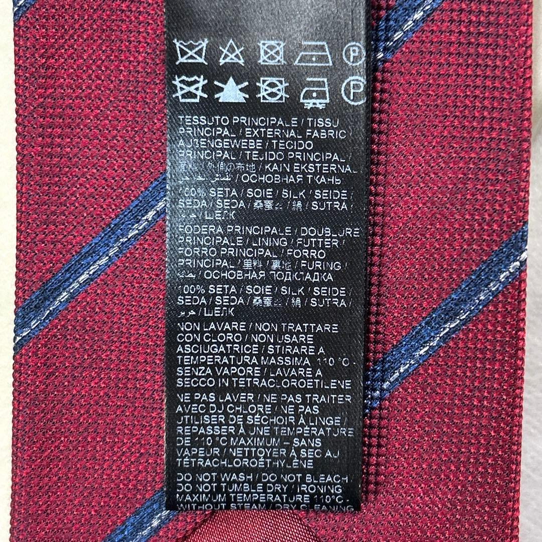 【新品】Brioni ブリオーニ ネクタイ ストライプ シルク100% レッド